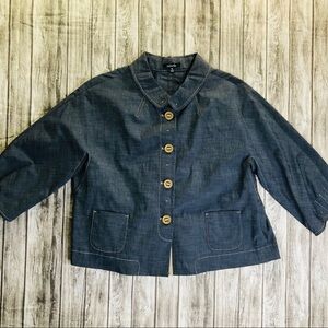 Rafaella Women’s Blazer Chambray Denim Jacket Blazer Size 10 EUC